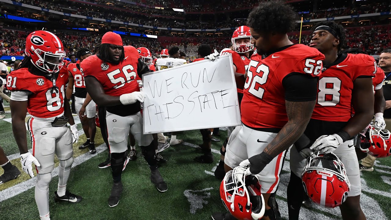 Georgia Players and Fans Celebrate UGA's Win over Tech