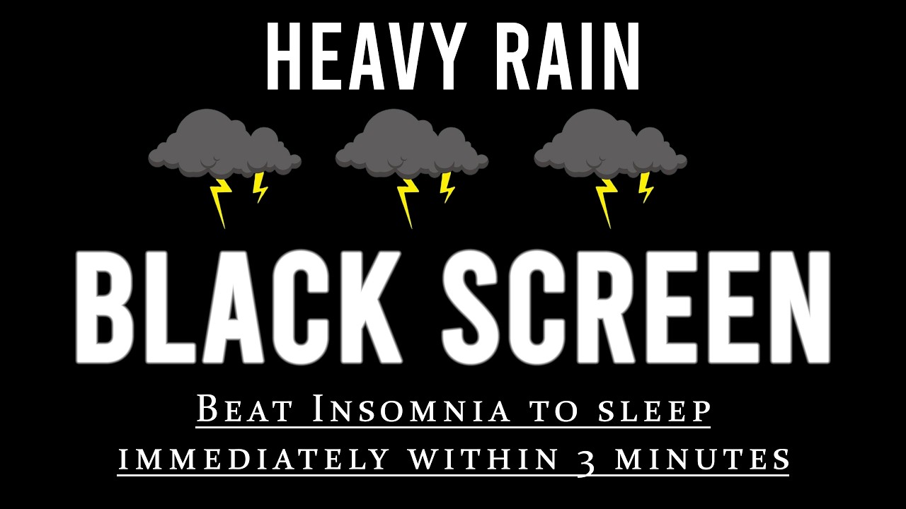 Cozy Rainfall & Gentle Thunder Help Fall Asleep🌧️Perfect for Meditation, Study & Sleep -BLACK SCREEN