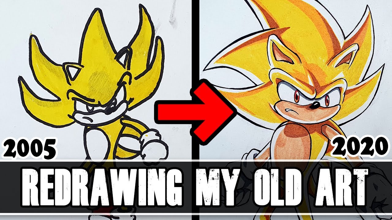 Redrawing My OLD 'BAD' Art | My FIRST Drawing..? | Sonic The Hedgehog