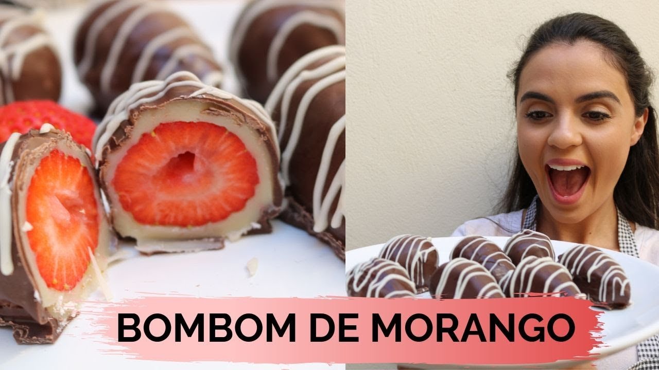 COMO FAZER BOMBOM DE MORANGO RÁPIDO | A MELHOR RECEITA DE CAMAFEU DE MORANGO EM 3 PASSOS