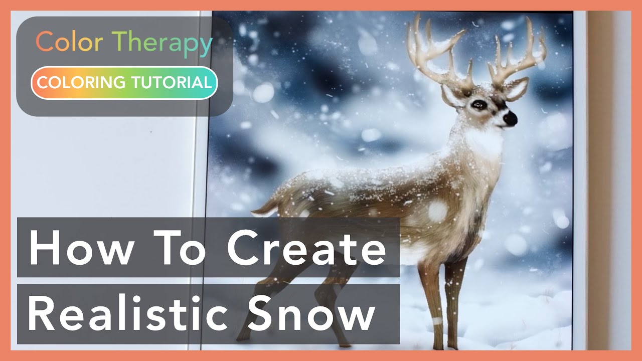 Digital Painting Tutorial: How To Color Realistic Snow | Color Therapy Adult Coloring