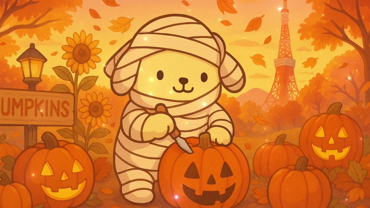 👻Pompompurin's Pumpkin Carving🎃| Cute Dreamy Sanrio Lofi to Study & Unwind