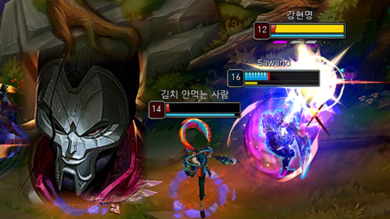 원딜 갈아버리는 제드 콤보