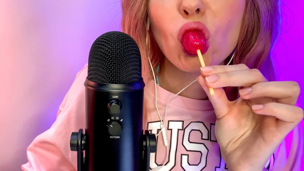 ASMR | Lollipop sounds , mouth sounds and scratching