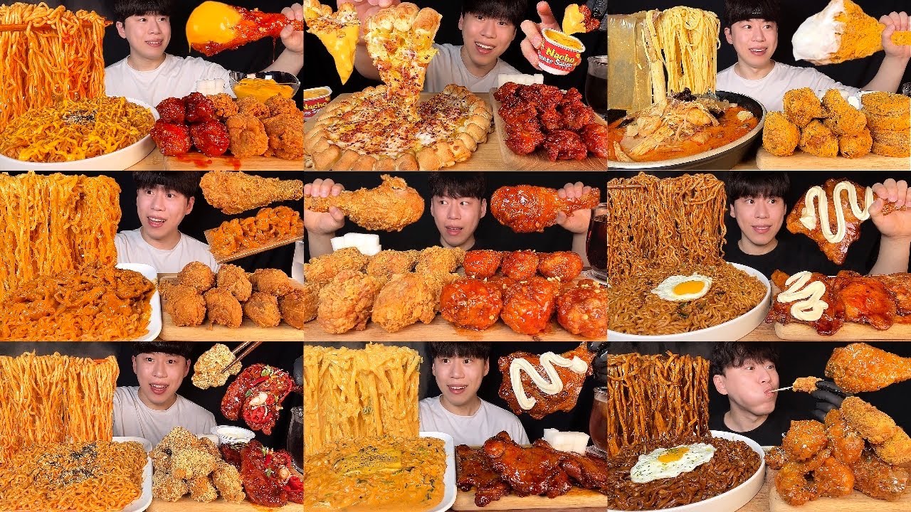 다양한 치킨에 다양한 사이드 메뉴 먹방 2시간 모음집!! 양념 반 후라이드 반, 자메이카 치킨, 뿌링클 치킨 등 Korean chicken mukbang 2hr