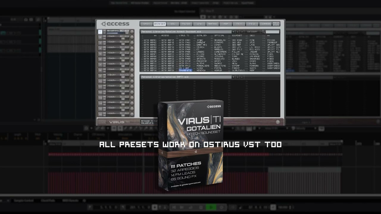 Virus Ti Gotalien Hitech Soundset -- All Presets (No Talking)