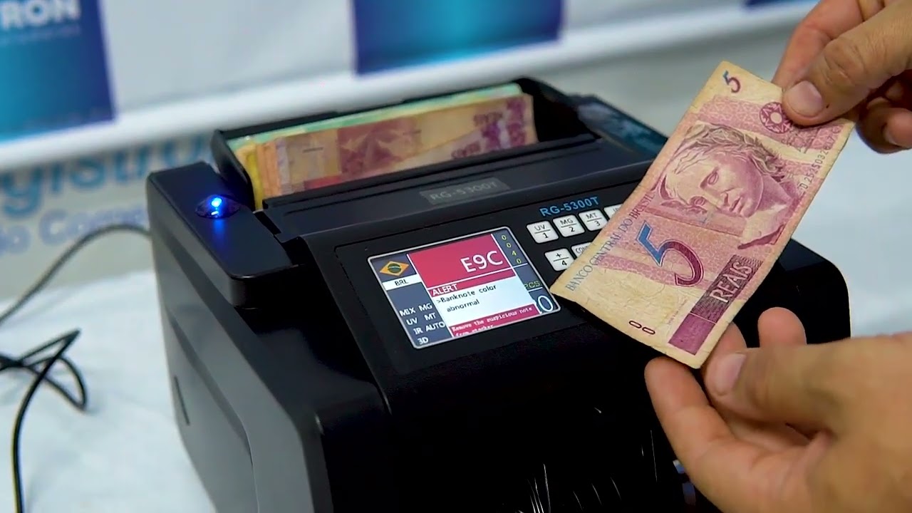 Contadora e Somadora de Cédulas com Detector de Notas Falsas RG-5300T