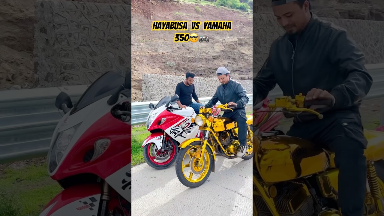 Hayabusa vs Yamaha 350 apki favourite konsi hai 😎 #yamaha #hayabusa #superbike #shorts #shortvideo