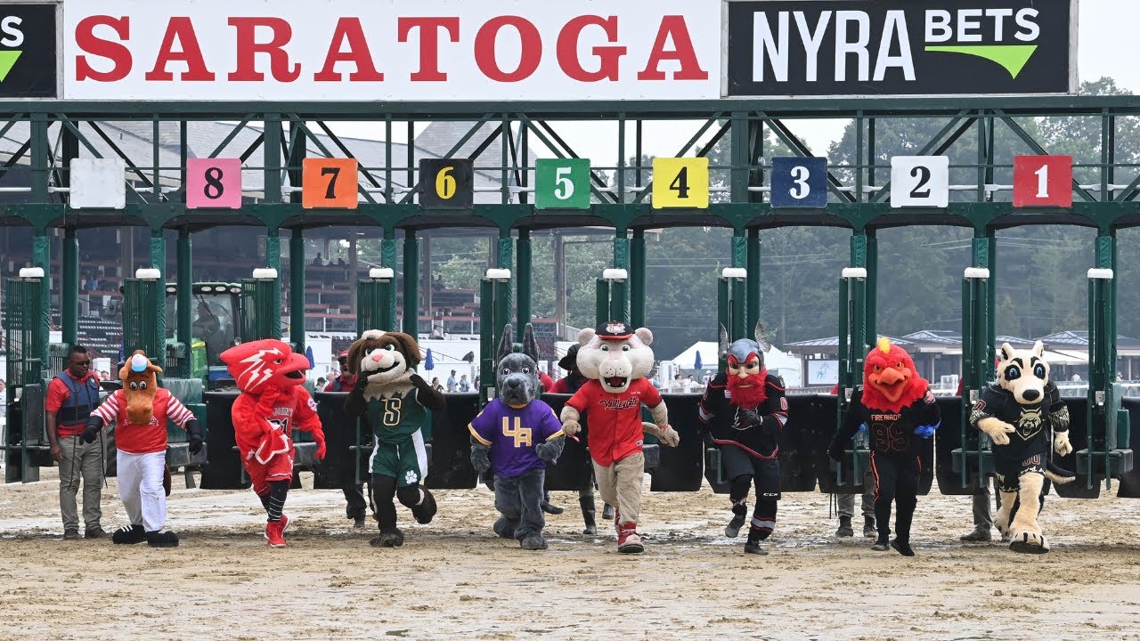 Mascot Race at Saratoga on Kids Day