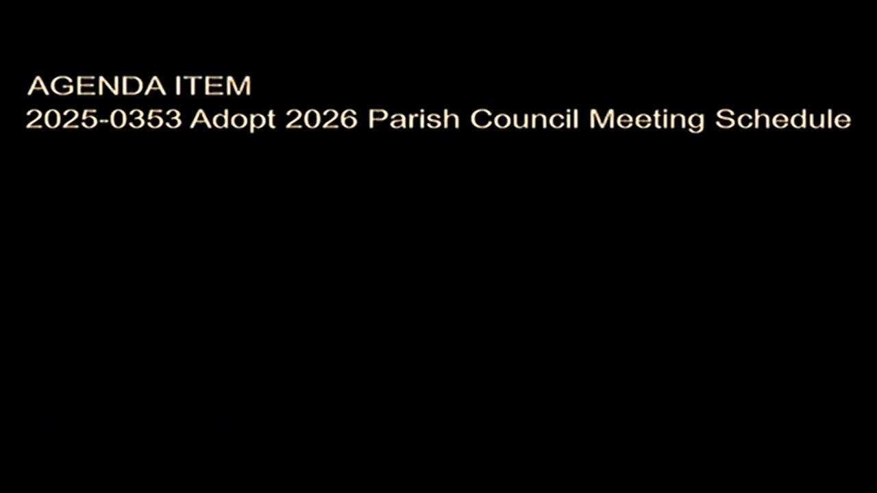 St. Charles Parish Council Meeting for December 1, 2025