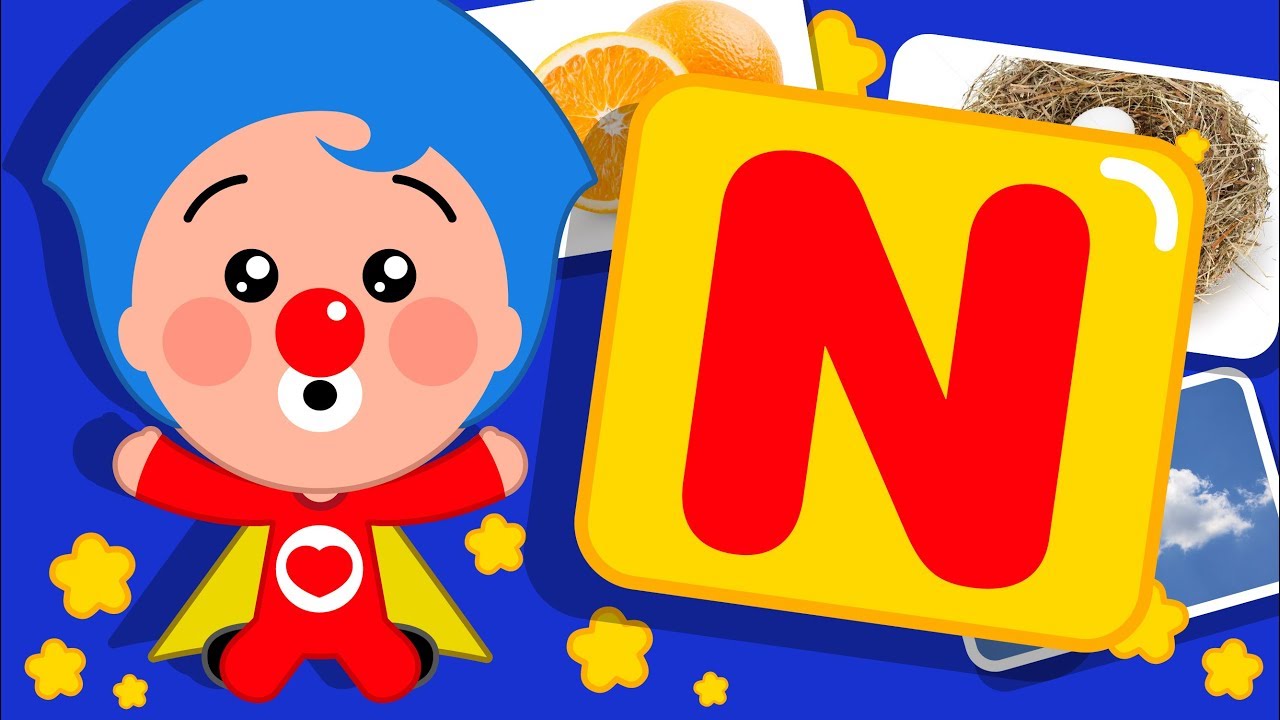 Letra N (Ene)  | Gira y Aprende Palabras con Plim Plim | Infantil 4K Ultra HD
