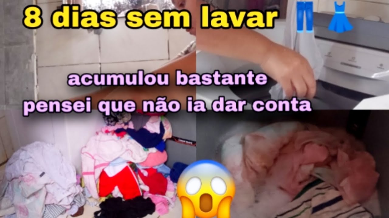 8 dias sem lavar roupa 👗👖|| acumulou bastante// pensei que não ia dar conta 