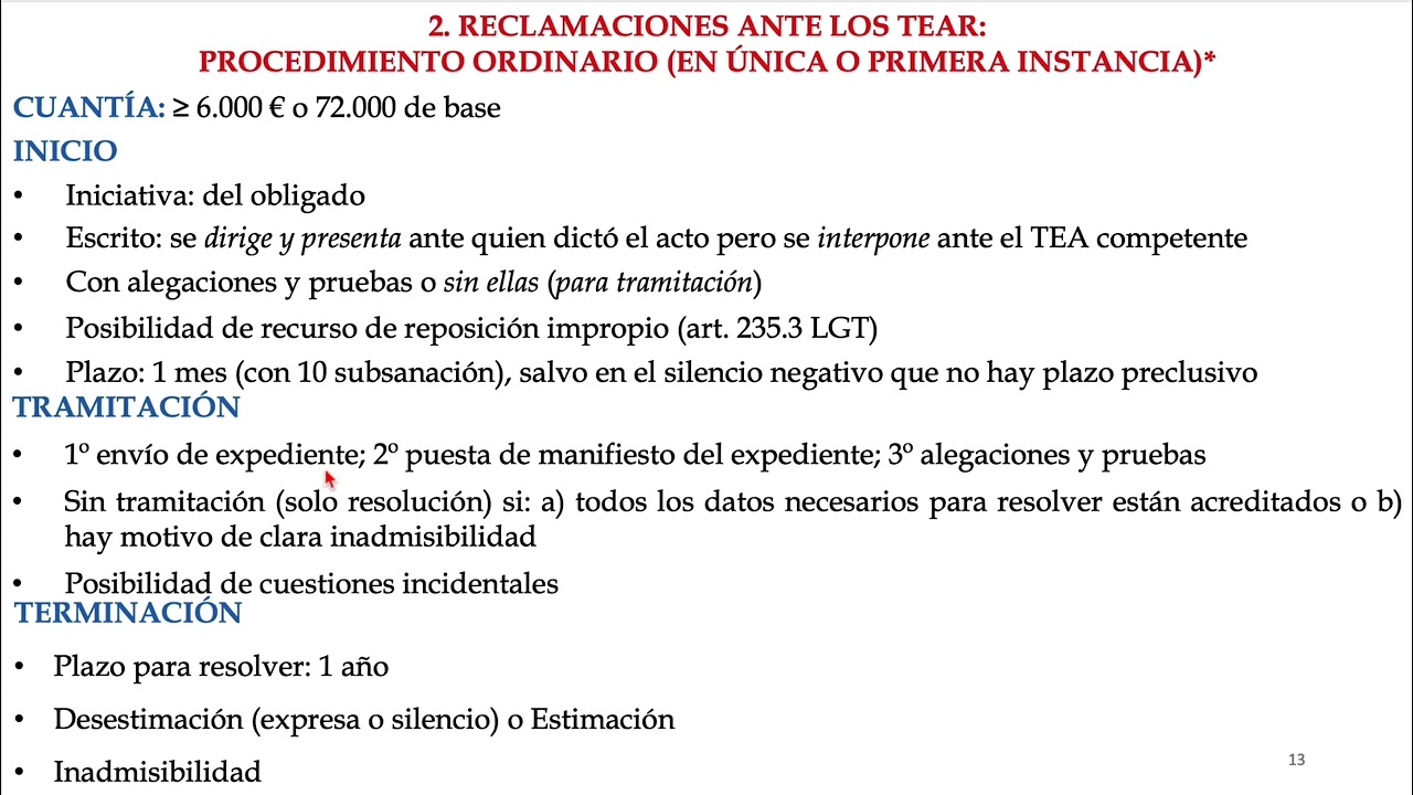 L6 05 Reclamaciones Económico Administrativas ante el TEAR