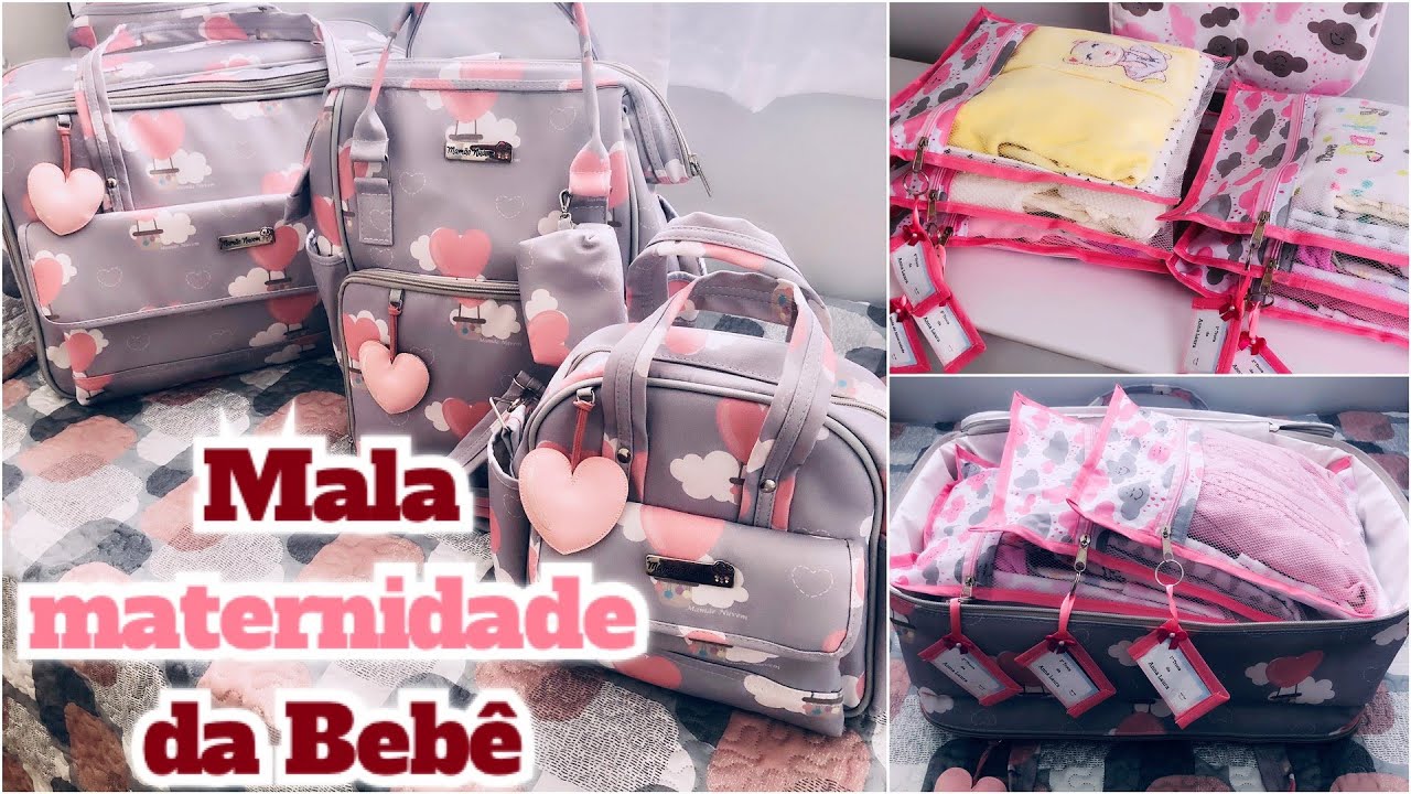 Arrumando a Mala maternidade da Anna Laura + resenha das bolsas mamãe nuvem.