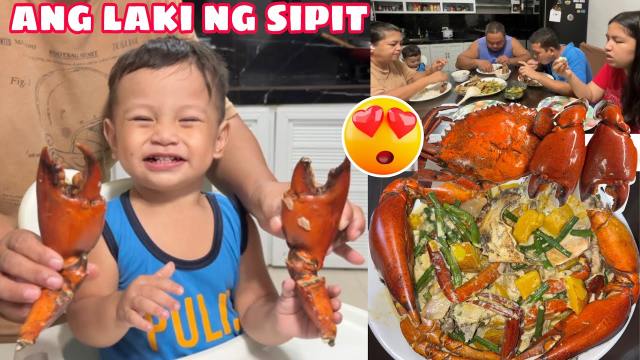 GRABE ANG LAKI NG SIPIT NG ALIMANGO😲🦀 | GINATAANG KALABASA AT SITAW | BUSOG NA NAMN SI TEO🍽️