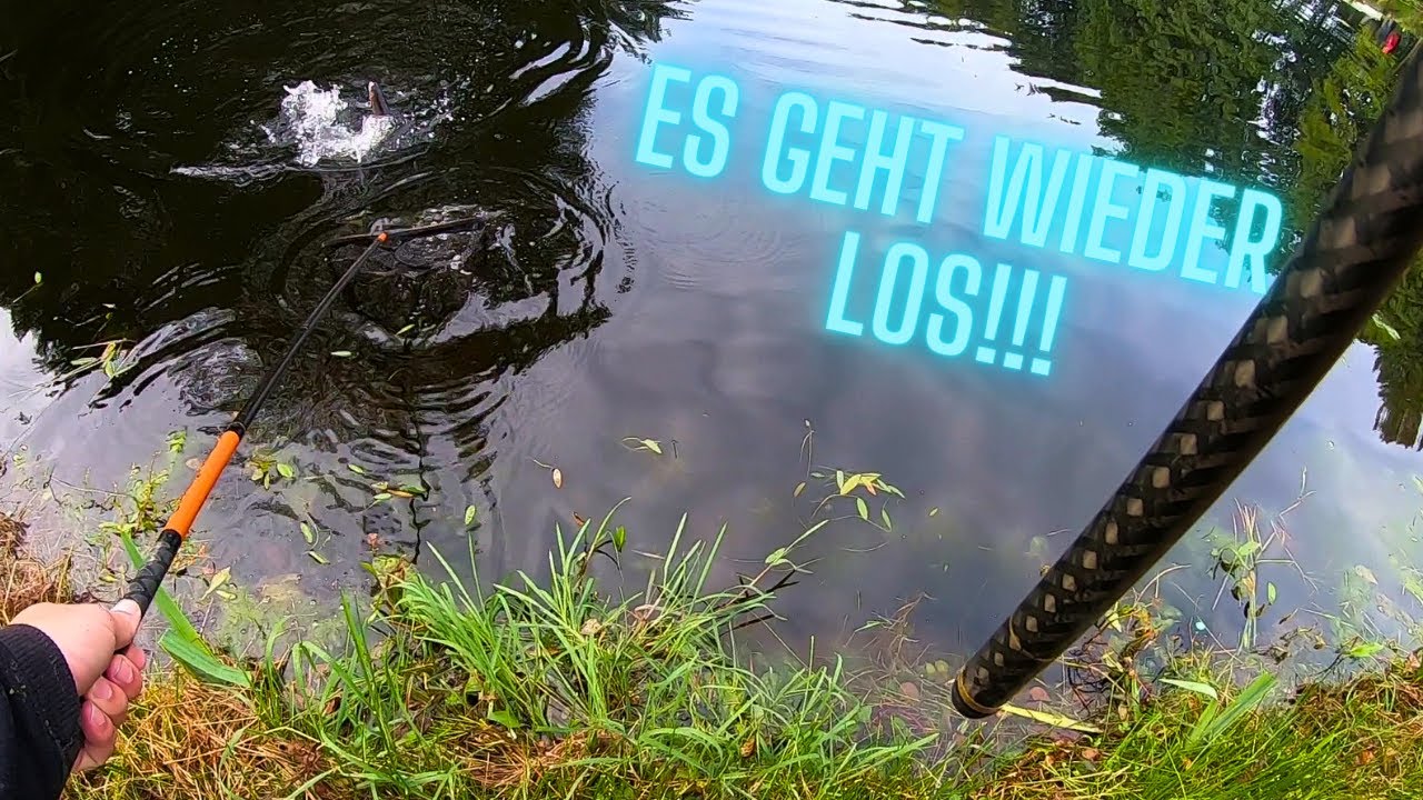 Forellenangeln mit Sologlas Pose und Bombarde auf flach stehende Forellen Angelpark Lüneburger Heide