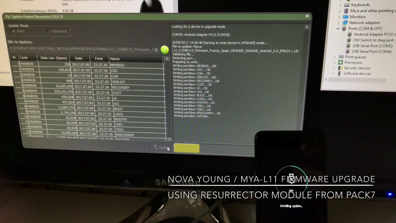 HUAWEI NOVA YOUNG / MYA-L11 FIRMWARE UPGRADE USING FURIOUSGOLD