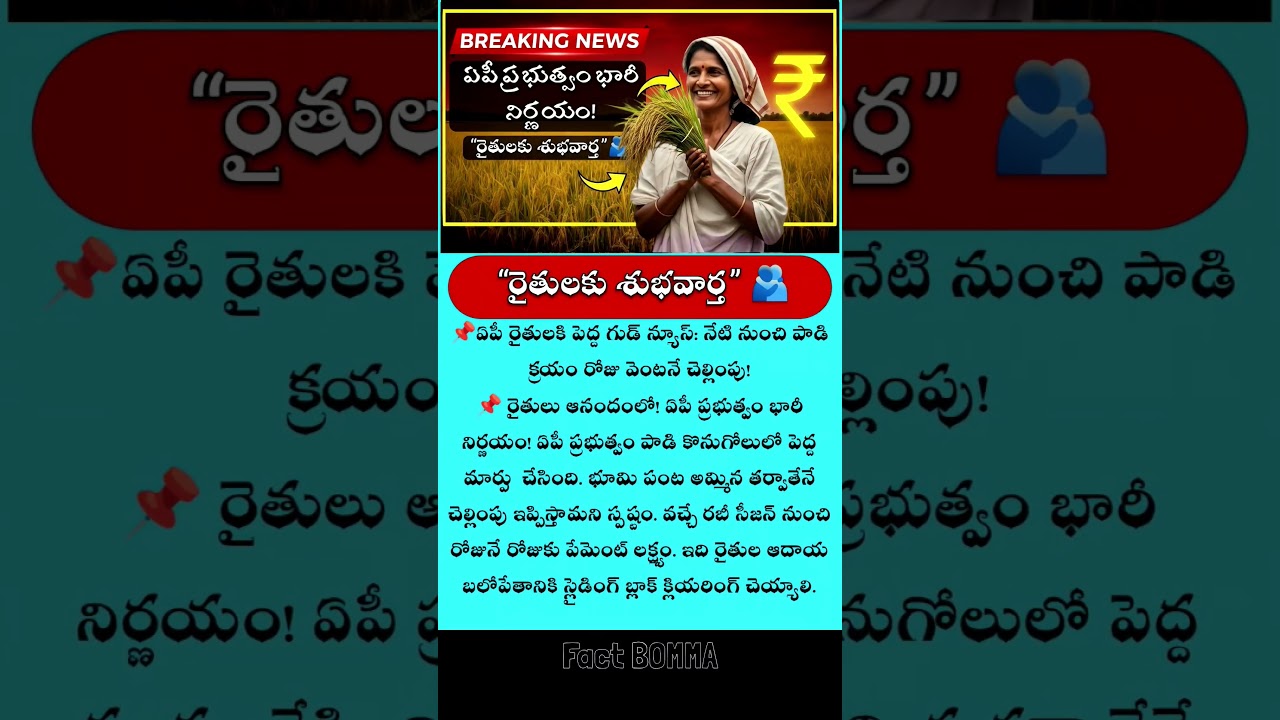 #APFarmers #FarmersFirst #APlasticNews #TeluguShorts #APNews #PaddyProcurement