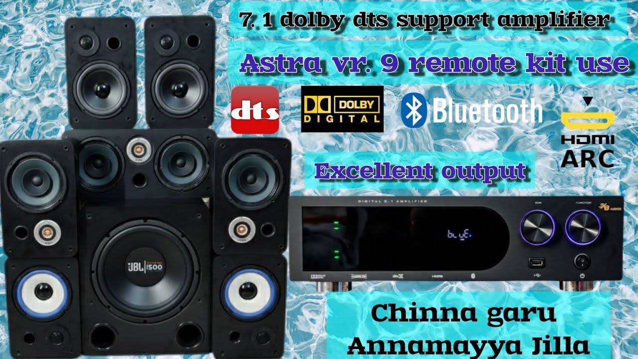 Astra vr. 9 remote kit use 7.1 Dolby Digital support amplifier... Annamay Jilla Chinna Rao Garu 