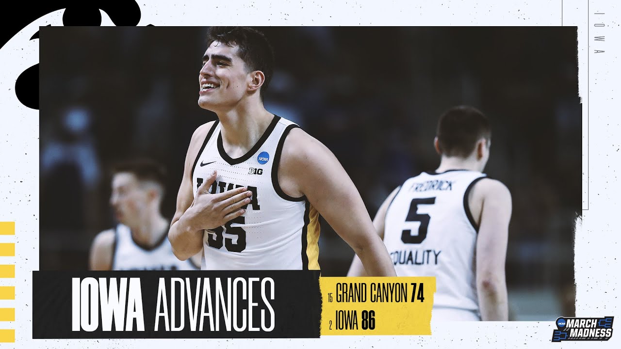 Iowa vs. Grand Canyon - First Round NCAA tournament extended highlights