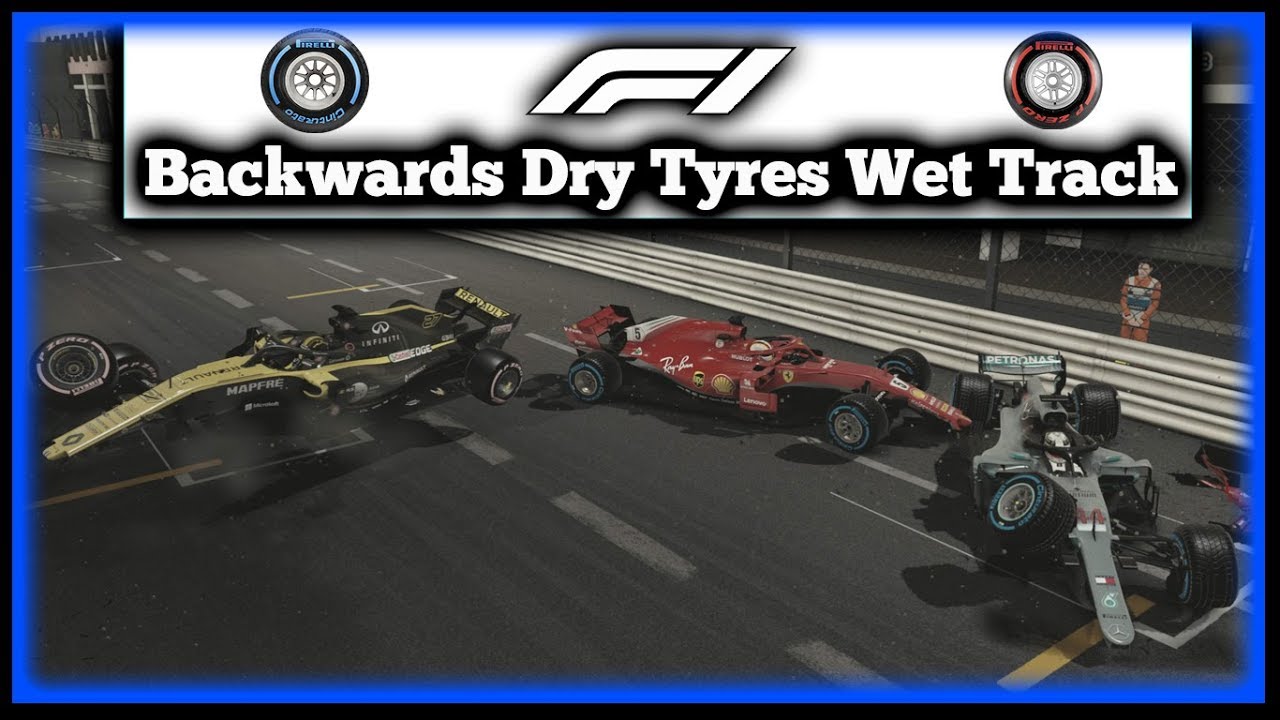 F1 Backwards Dry Tyres Wet Track Challenge
