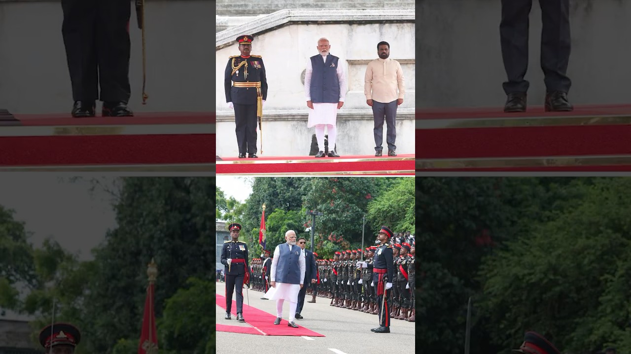 PM Modi receives ceremonial welcome in Colombo Sri Lanka
