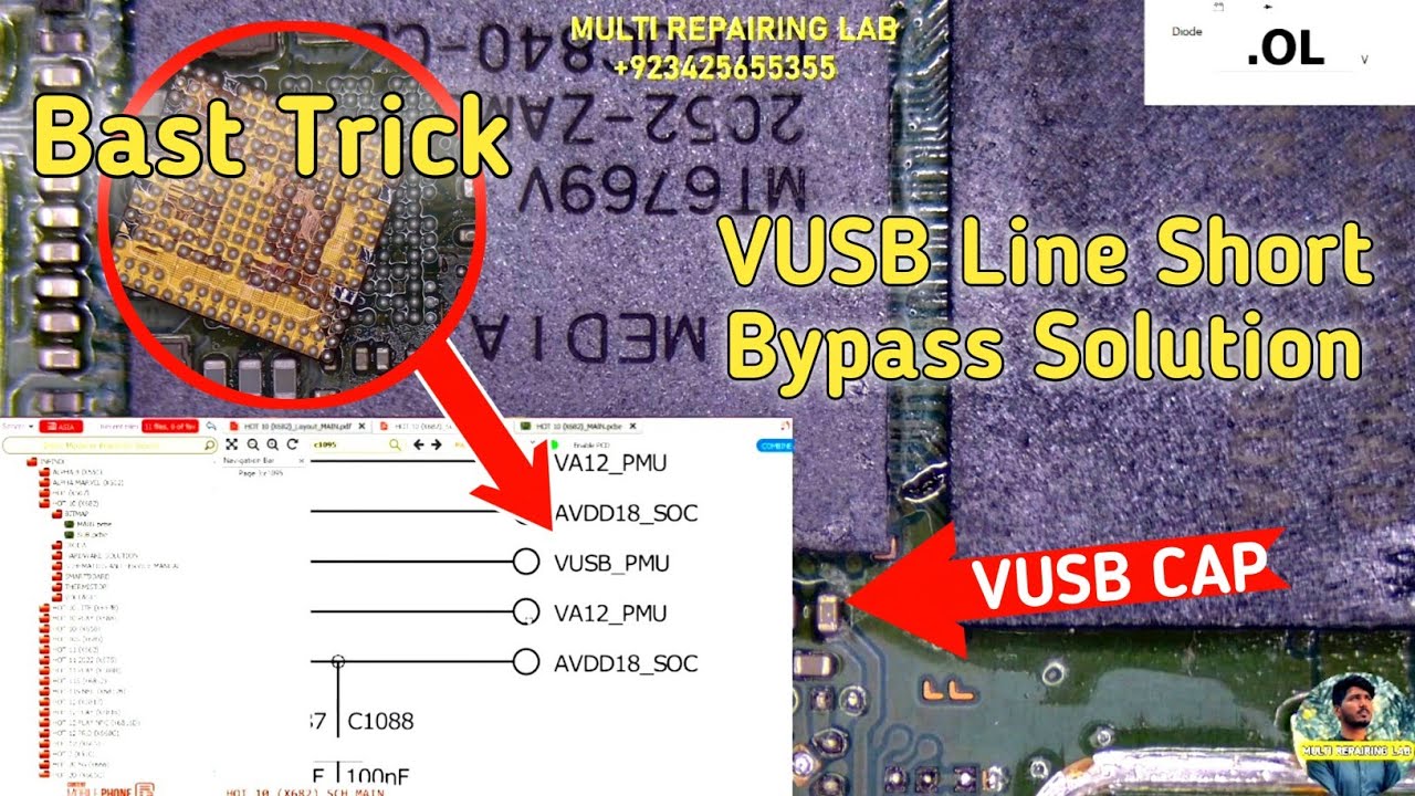 ALL MTK Short CPU Solution VUSB Line Short Bypass By MULTI REPAIRING LAB