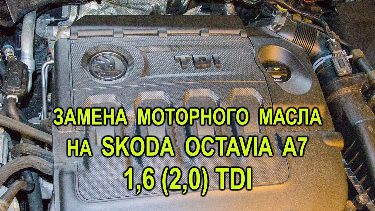 Замена моторного масла на дизельной Шкода Октавия А7 1,6 (2,0) TDI.