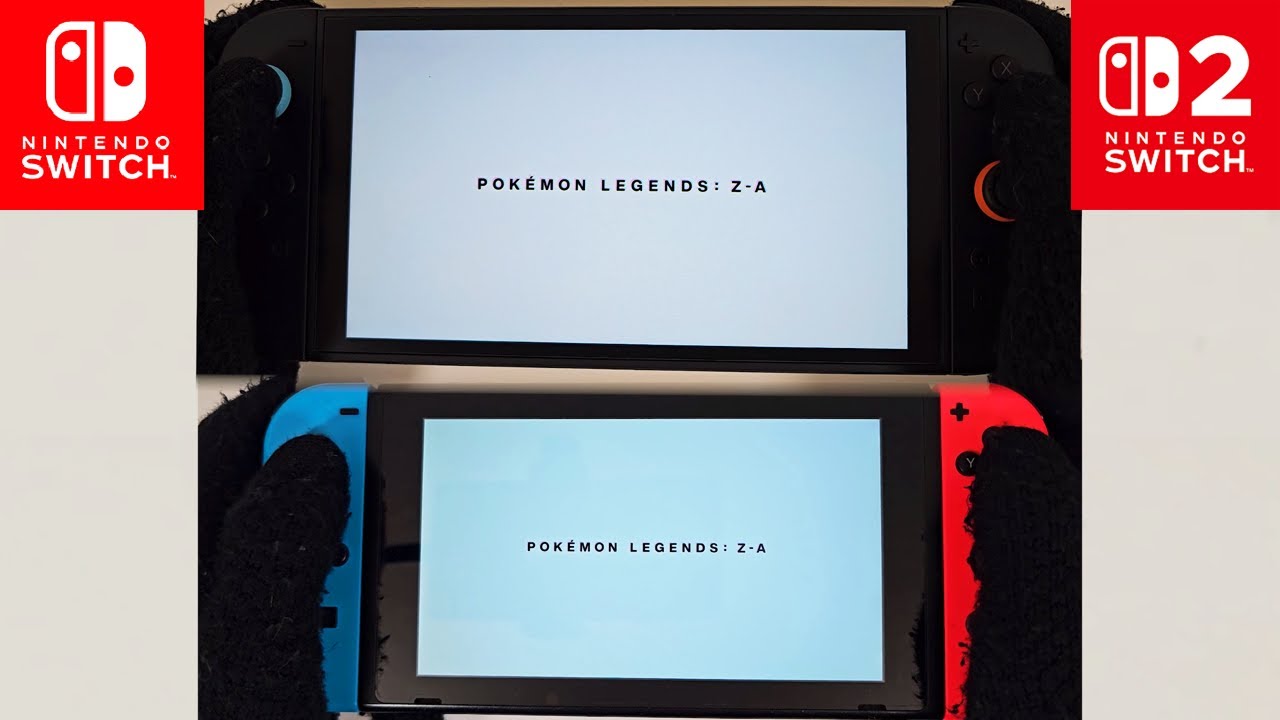 Pokemon Legends Z-A Nintendo Switch 2 Edition vs Nintendo Switch 1 Handheld Mode Gameplay Comparison