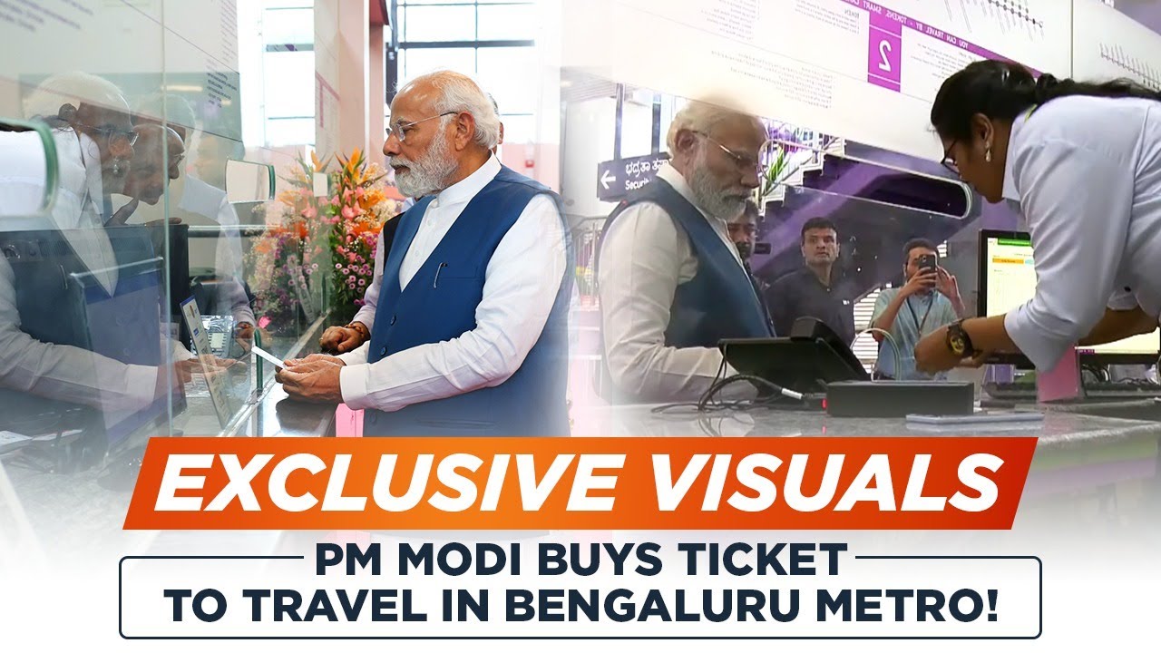 Exclusive visuals: PM Modi buys ticket to travel in Bengaluru Metro!