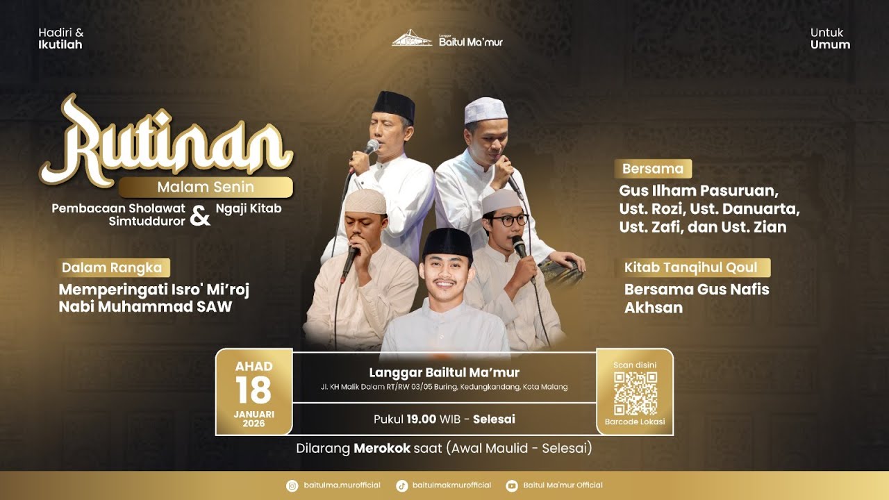 🔴LIVE STREAMING - RUTINAN MAULID SIMTUDDUROR & NGAJI KITAB - LANGGAR BAITUL MAKMUR