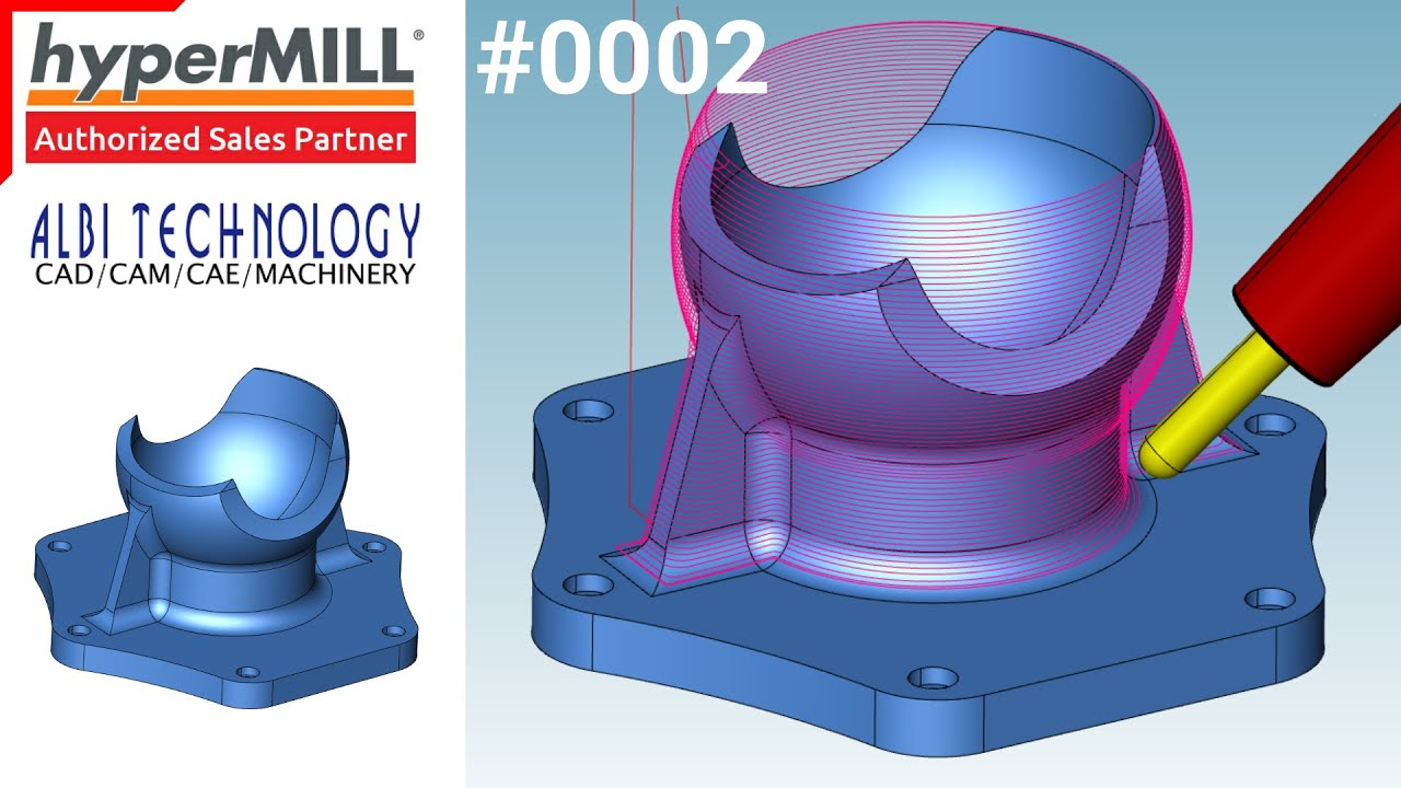 hyperMILL(使い方) | 5X Z Level Finishing-Undercut machining | 5軸等高線仕上げ加工 |【トレーニング】【5軸加工】【#0002】