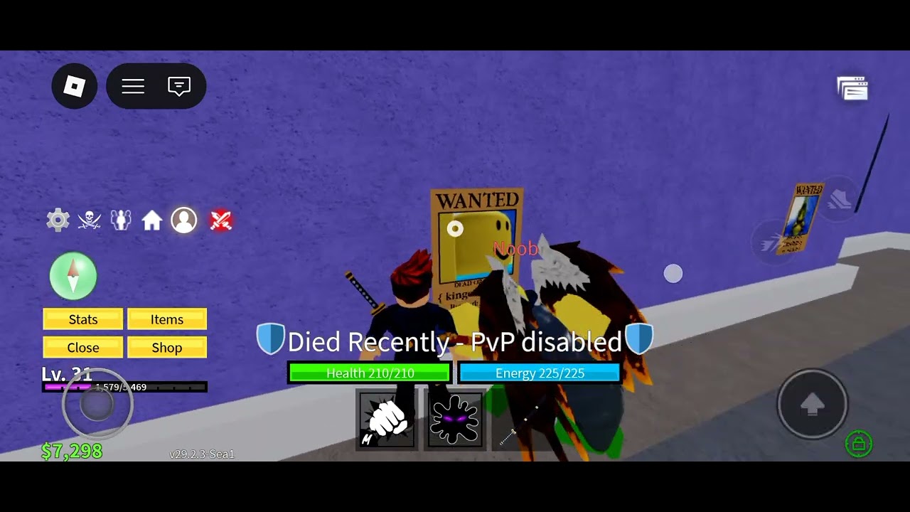 Playing blox fruit again with noob