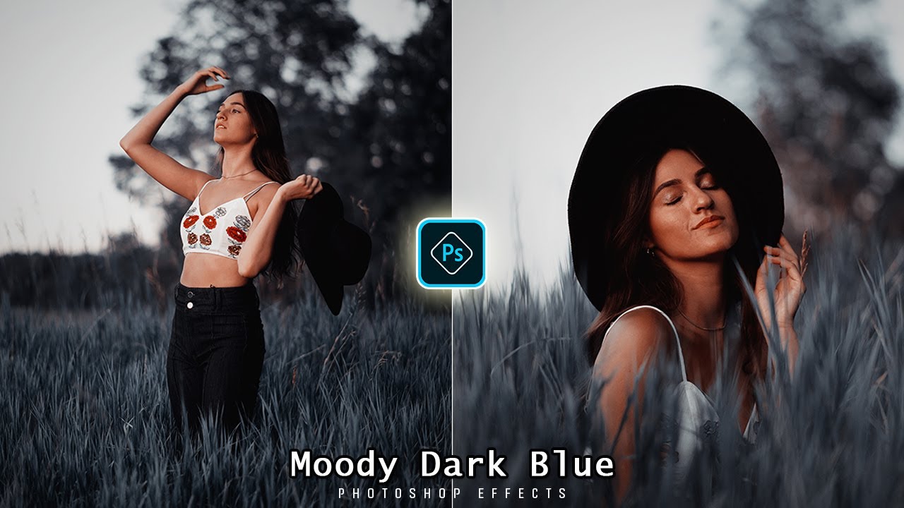 How To Edit Moody Dark Blue Color Grading Effect In Photoshop Tutorial