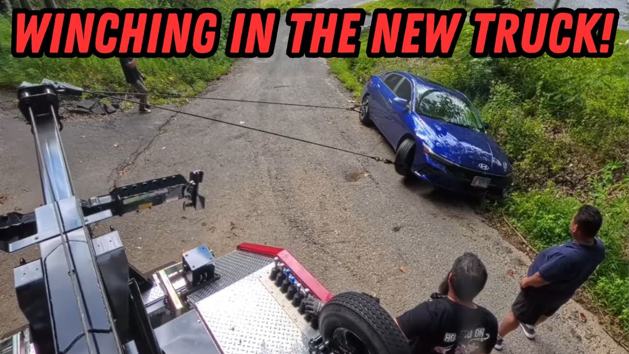 The First Few Winch Outs In The New Tow Truck!