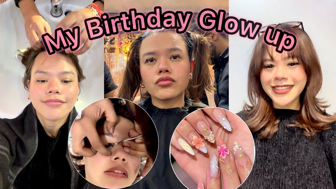 My Birthday Glow Up 🎂 Haircut, Nails & Lashes 💅