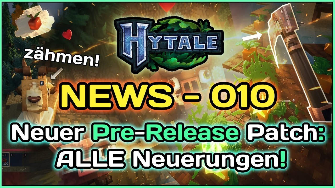 Hytale News 010: Patch 3 (Teil 3): Z&auml;hmen, Sicheln & riesige Bugfixes JETZT im Pre‑Release!