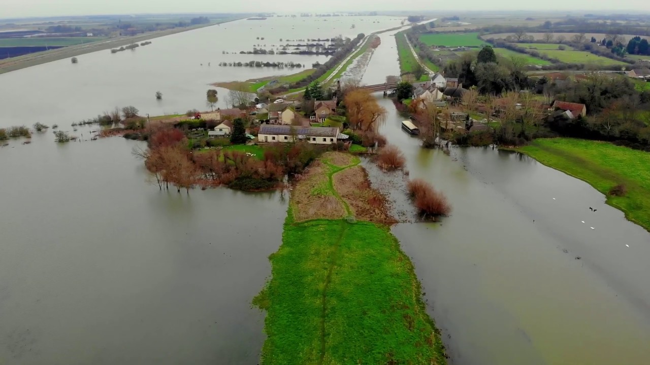 Hundred Foot Washes, Uk Flooding at Earith Bridge, Sutton Gault, Mepal and Welney