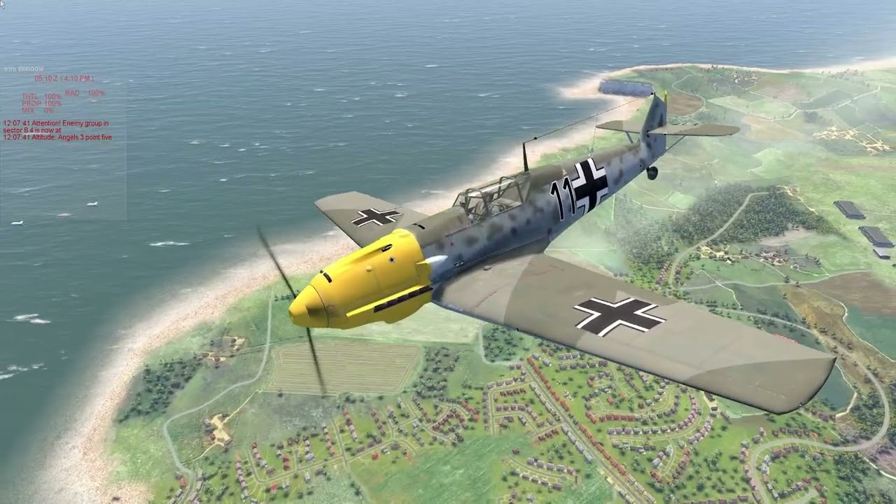 Intense Dogfight Spitfire2a (Me) vs Me109-E1 (AI)