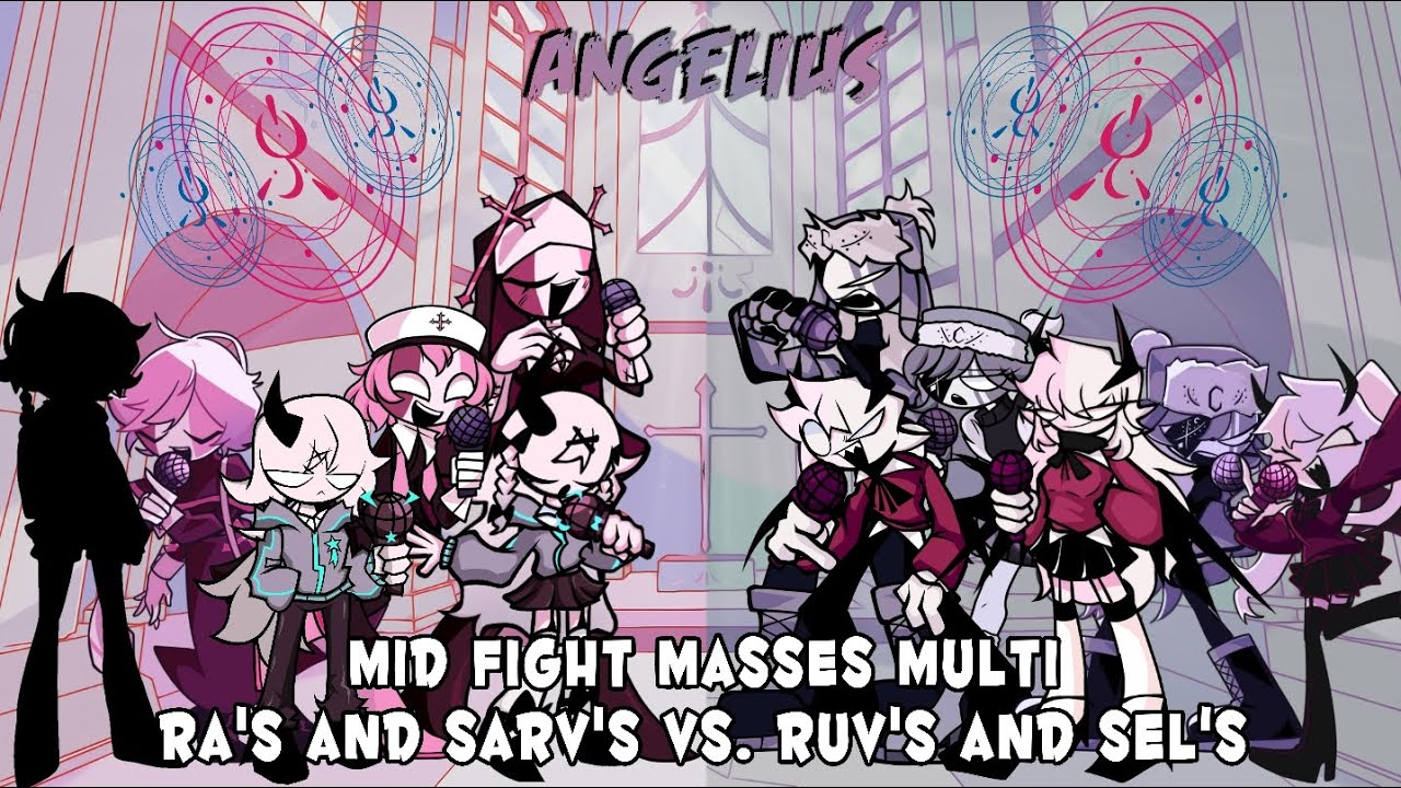 Angelius - Mid Fight Masses - Ra's team & Sarv's team Vs. Ruv's team & Sel's team