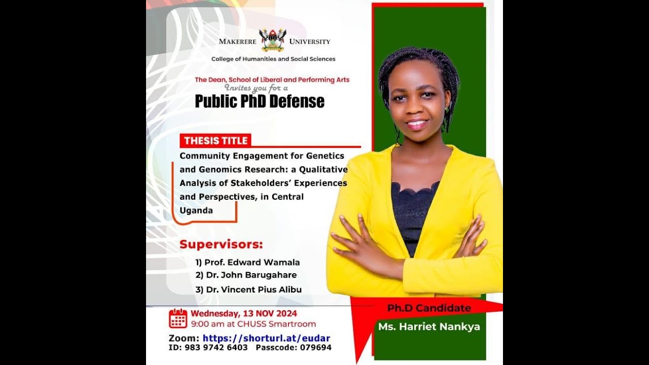 Ms Harriet Nankya's Public PhD Defense