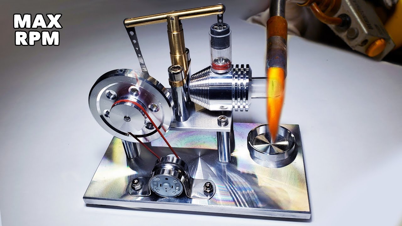 Mini Stirling Engine - MAX RPM (Blow-Up Attempt #1)