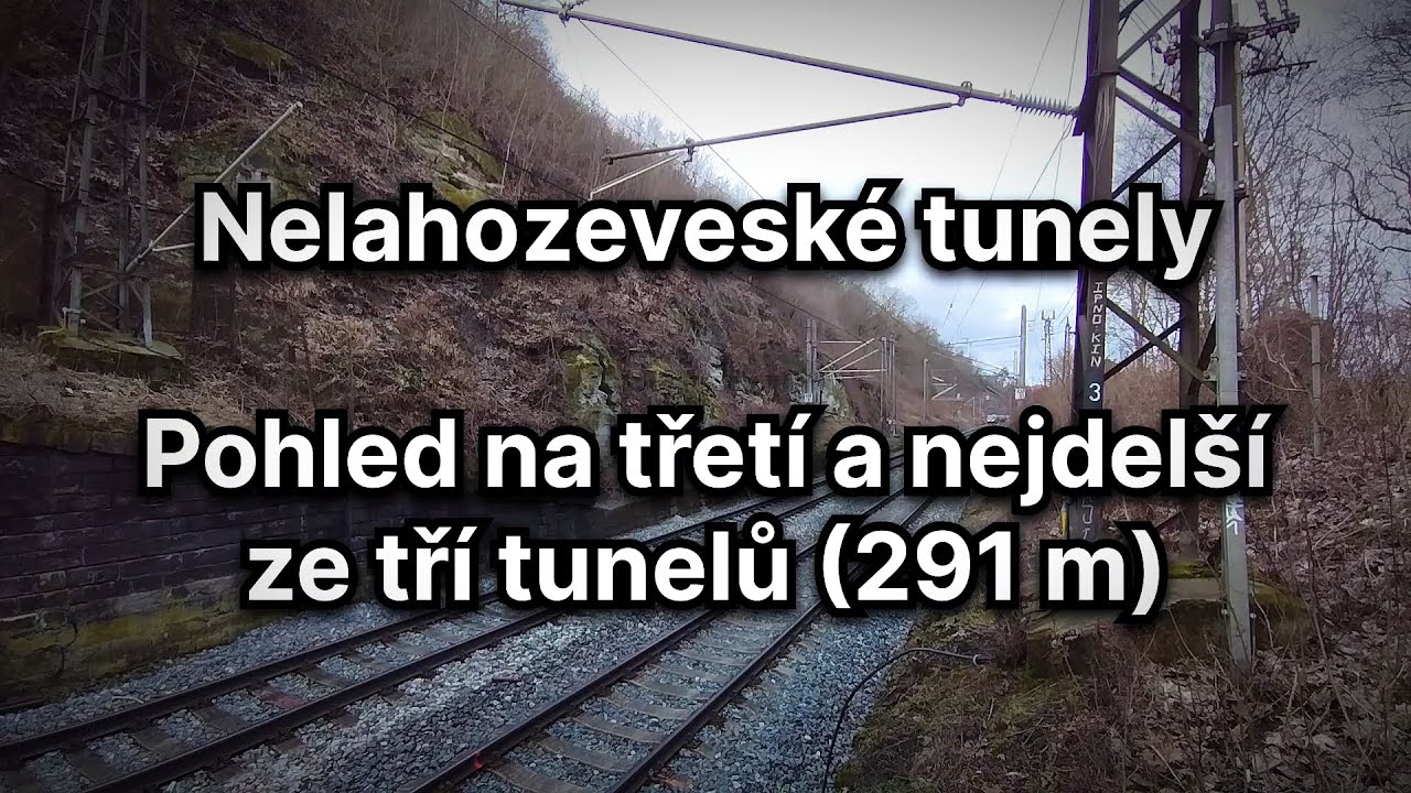 Nelahozeveské tunely: Průjezdy vlaků třetím tunelem.