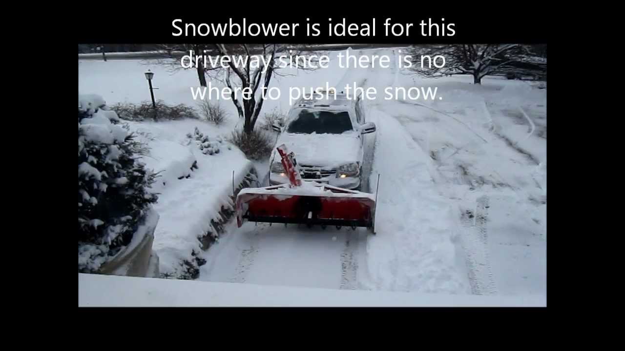 Residential Driveway clearing using truck mounted