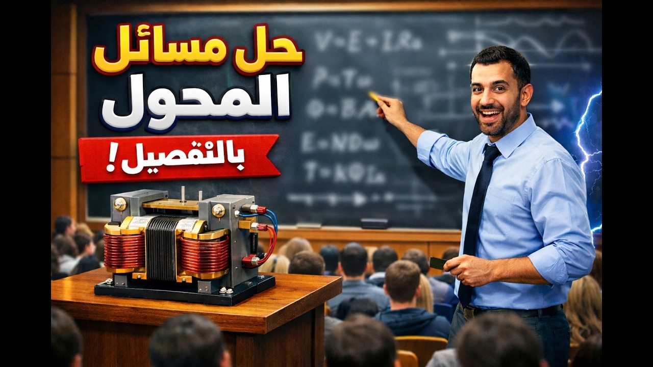 الحصة الثامنة -أجهزة المنظومة الكهربية - المحول الكهربي (حل أمثلة لتوضيح طريقة حل مسائل المحول)-2026