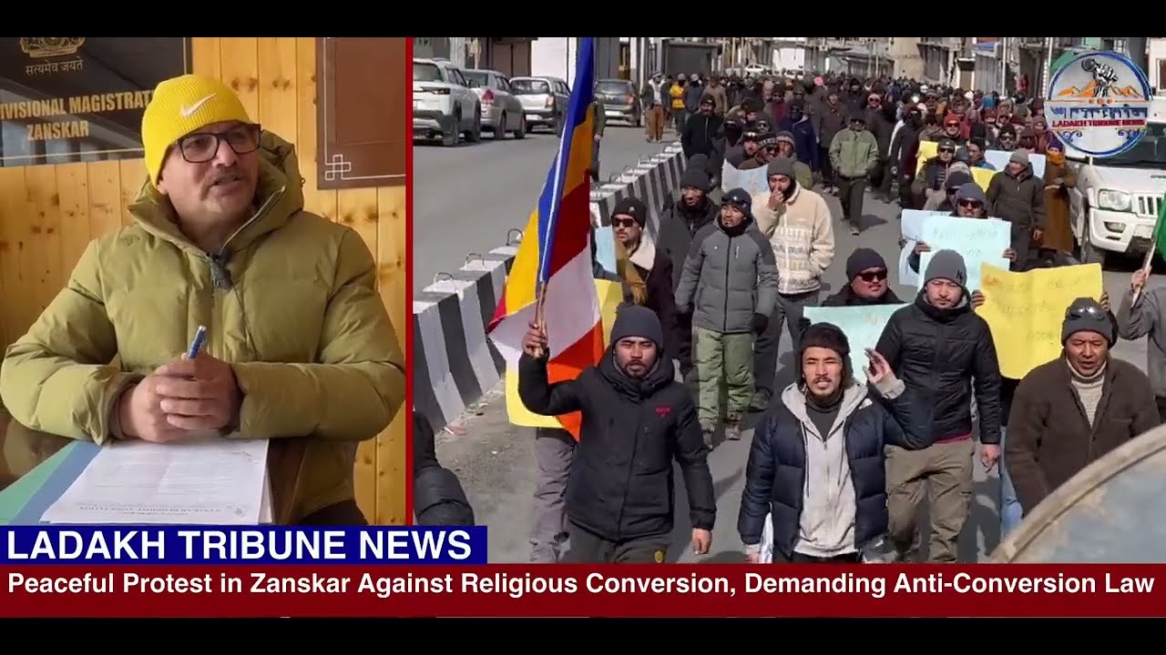 Peaceful Protest in Zanskar Against Religious Conversion, Demanding Anti-Conversion Law.