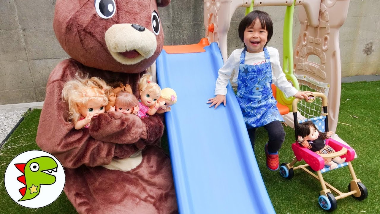 クマさんと赤ちゃんのお世話をしよう！お散歩やご飯やお昼寝をするよ！トイキッズ