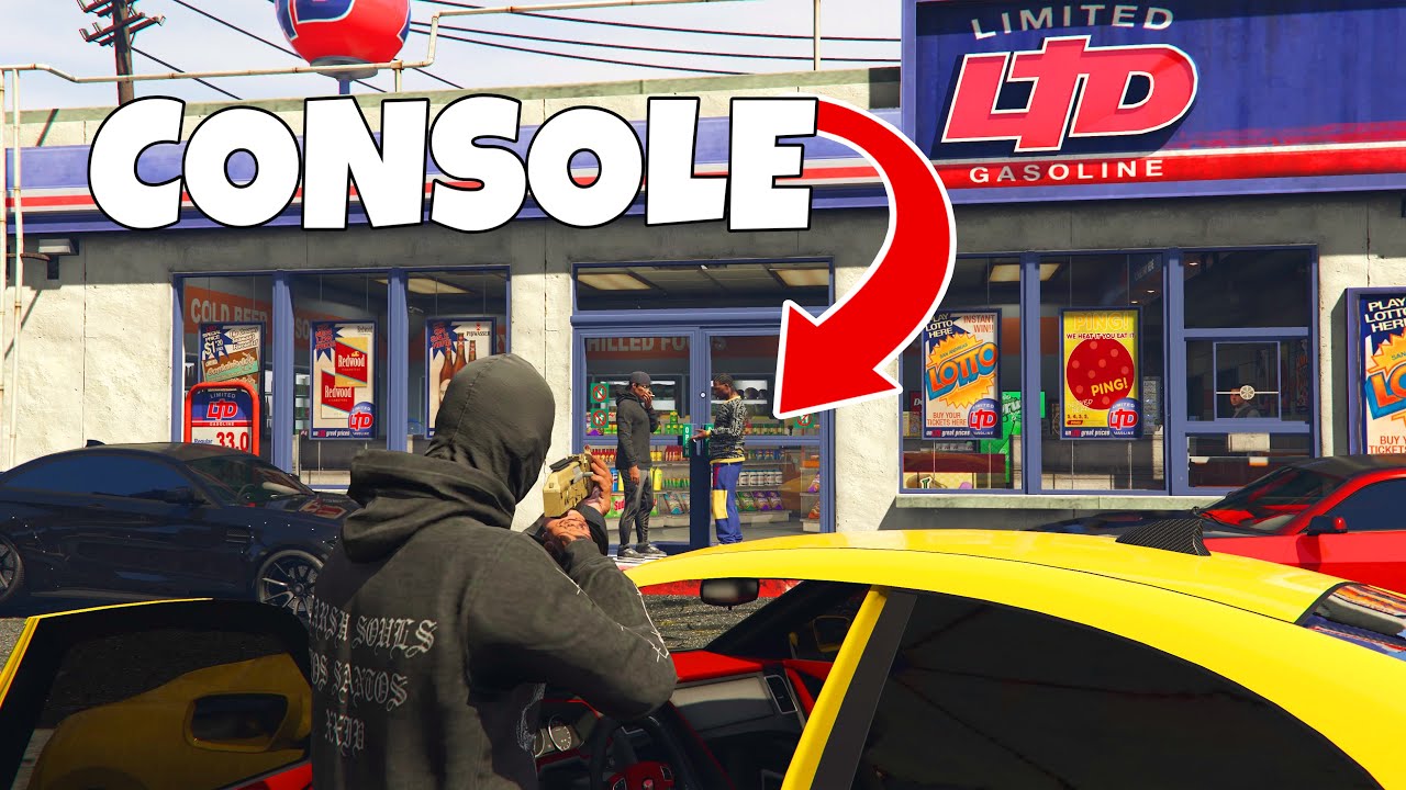 Консоль GTA 5 Hood RP (ОПС поймали на провале)
