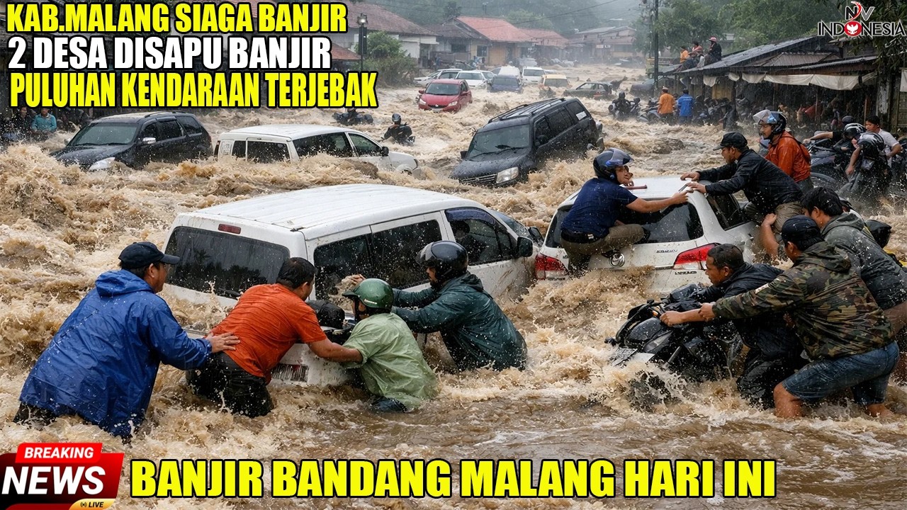 PAKIS MALANG LUMPUH TOTAL! Banjir Terjang Jalur Utama, Ratusan Kendaraan Terjebak Macet!