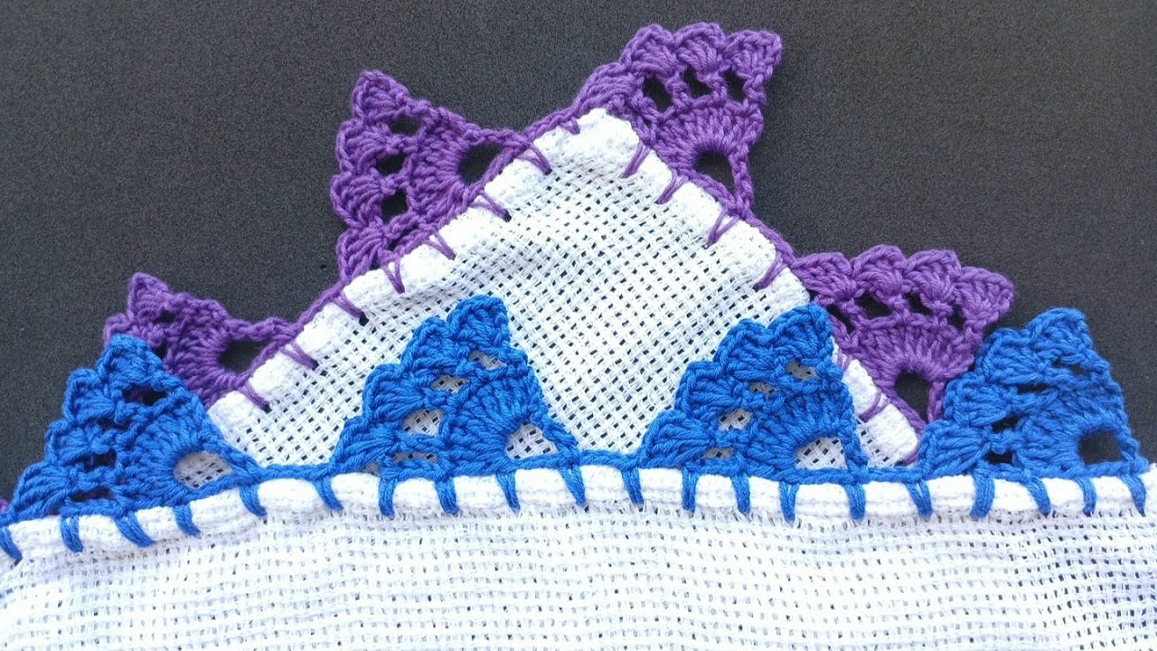Puntilla Fácil de tejer de una sola vuelta 🌈✨️Tutorial Completo 